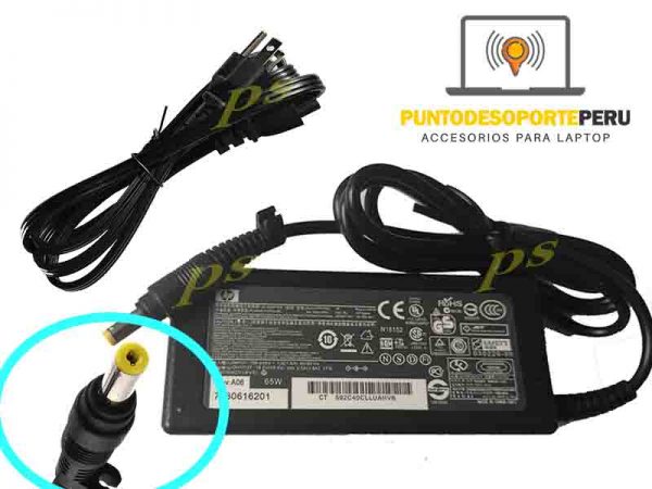 Cargador HP 18.5V 3.5A 65W Punta Amarilla