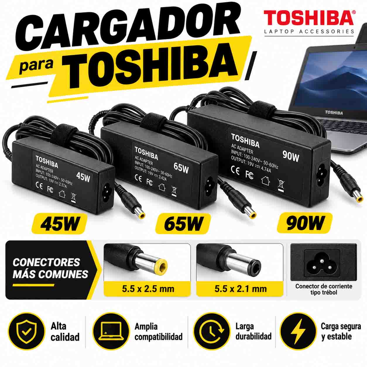 Cargadores Toshiba para Laptop