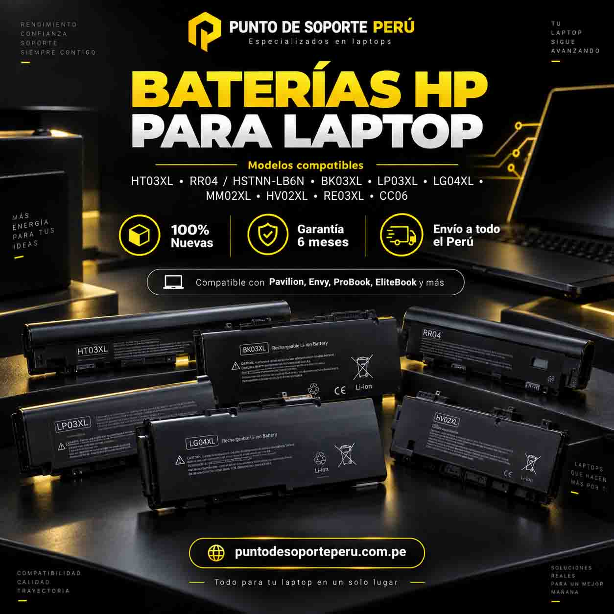 Baterías HP para laptop en Lima